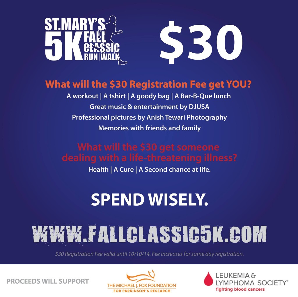 St. Mary's 5K Fall Classic Run/Walk - 2014